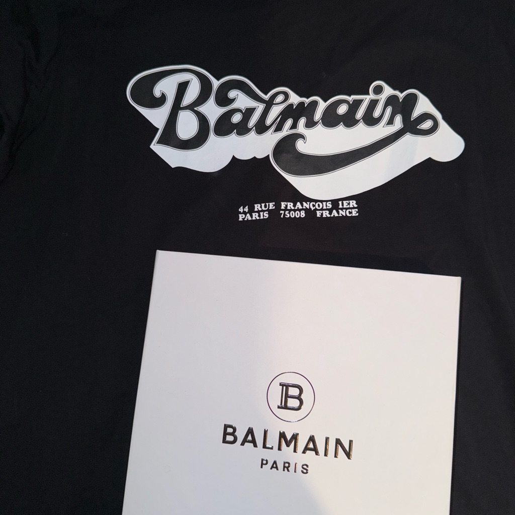 Balmain Black And White Logo Tee